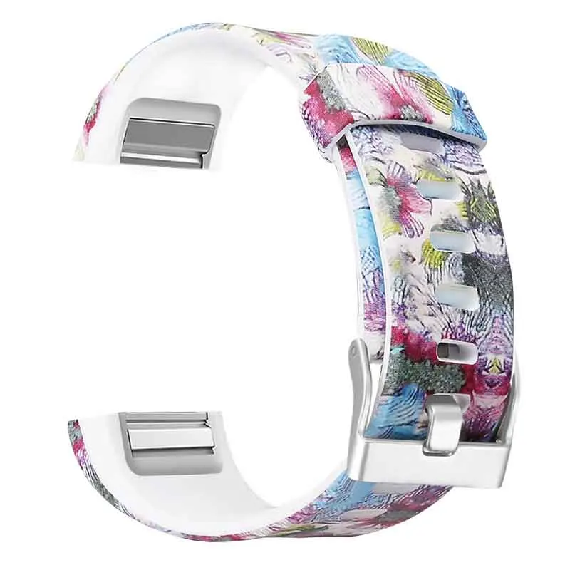 Силиконовый цветной ремешок для Fitbit Charge 2, ремешок для часов, трекер активности, фитнес-браслет для здоровья, смарт-браслет для Fit Bit - Цвет: W