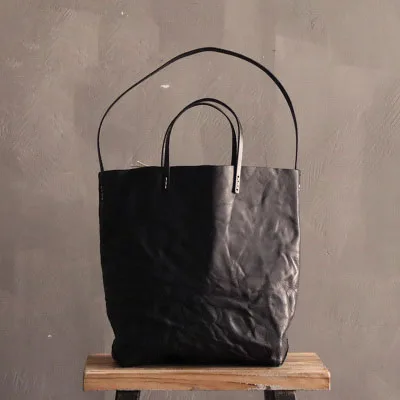 Black (small size) Знаменитые оригинальные женские большие сумки из натуральной коровьей кожи, качественные ретро сумки с верхней ручкой, мягкие сумки через плечо, модная повседневная сумка-тоут - Цвет: Black (small size)