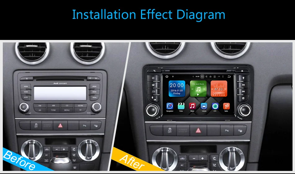 Sale Eunavi 7" Octa 8 Core 4G RAM Android 8.0 Car DVD Radio Player for Audi A3/S3(2003-2013) stereo with TPMS/OBD2/4G/DAB+/GPS/WIFI 29