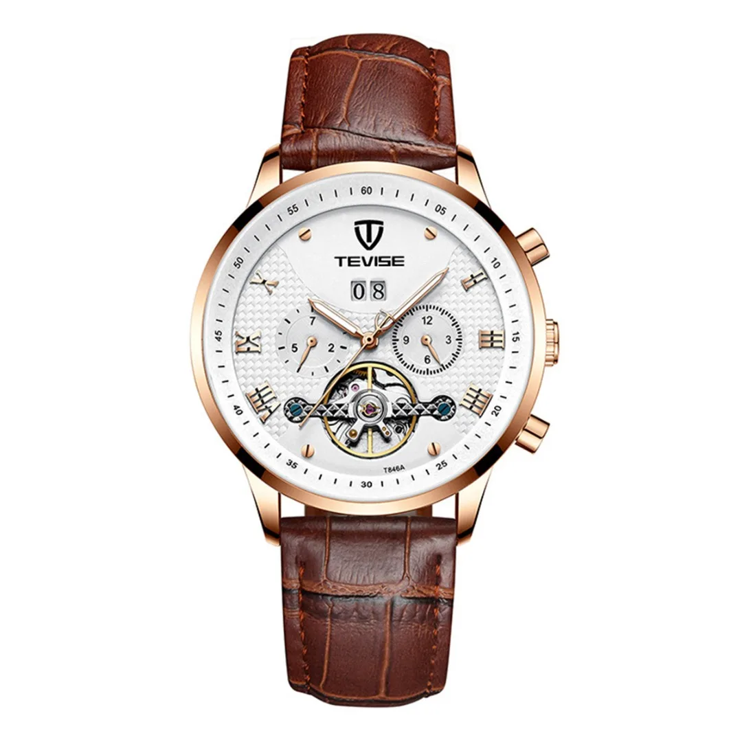 

High Quality Men Watches Automatic Mechanical Watch Sport Clock Luxury Leather Casual Business Wristwatch Relojes Hombre