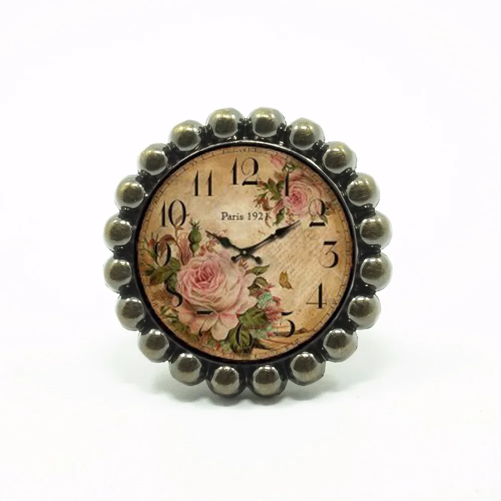 Flower Watch Knob Glass Drawer Knobs Dresser Knob Pulls Kitchen