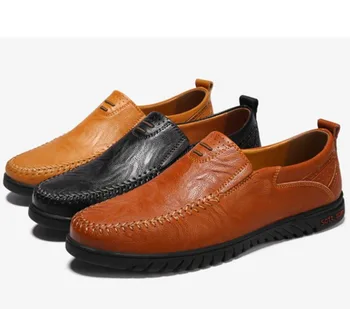 

Big Size 37~47 New Arrival Split Leather Men formal Shoes Fashion Top Quality Driving Moccasins Slip On calzado Men Flats Shoes