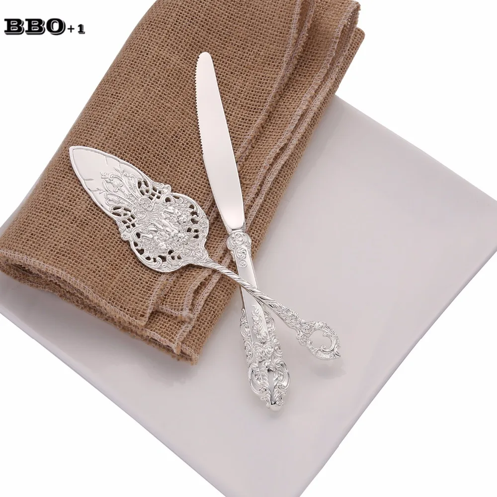 Silver Cake Shovel Wedding Cake Knife Shovel set Silver Dessert Cake