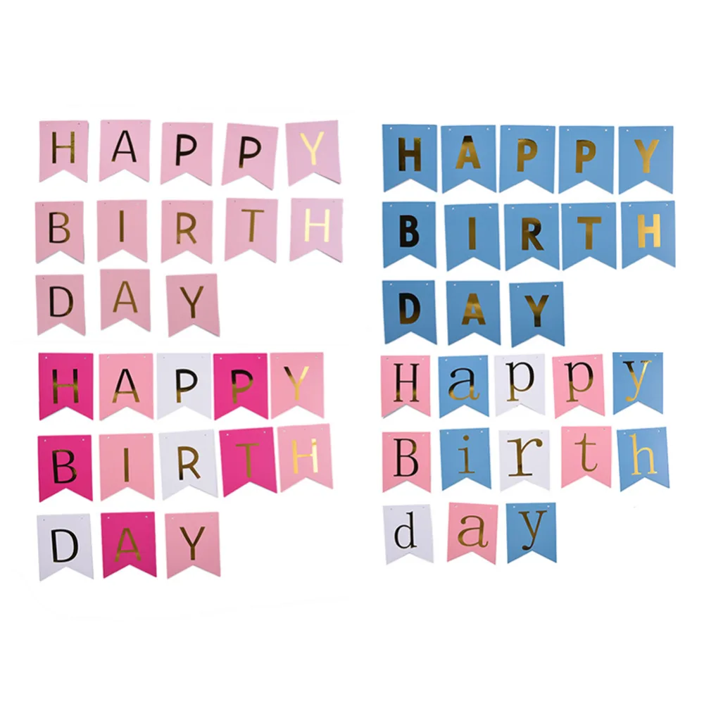 

Glitter Happy Birthday Bunting Banner Gold Letters Hanging Garlands Pastel Gold String Flags Baby Birthsday Party/Festival Decor