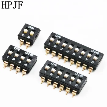 

10pcs/lot SMD SMT Slide Type Switch Module 2 3 4 5 6 8 Bit 2.54mm Position Way DIP Black Pitch Toggle Switch Black Snap Switch