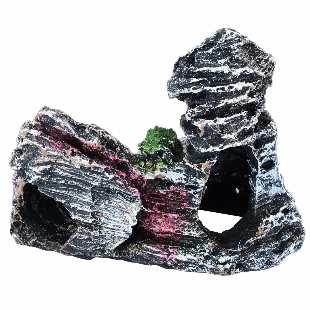 1pc Artificial Fish Tank Rockery Resin Ornament Hiding Cave for Aquarium Decoration Accessories