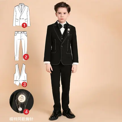 Костюм для мальчика костюмы для мальчиков на выпускной торжественное платье детский комплект костюм для мальчика куртка - Цвет: 1