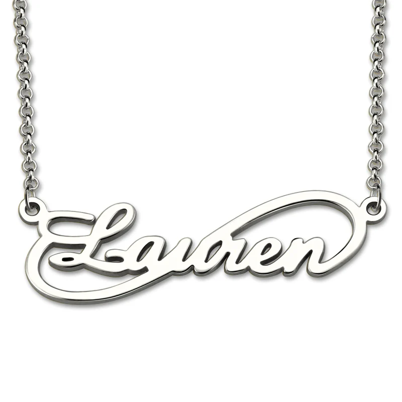 

AILIN Personalized Infinity Necklace Custom Name Necklace Sterling Silver Infinity Symbol Name Pendant Single Infinity Jewelry