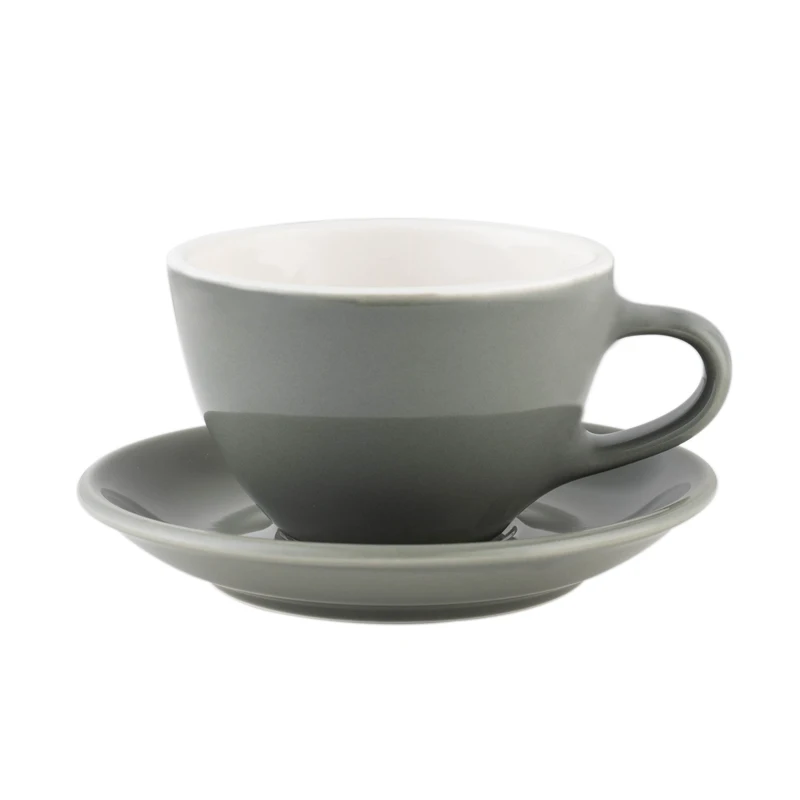 Watchget чашка и блюдце керамическая чашка для латте Капучино молоко чай чашка кофе чашки кухонные аксессуары 280 мл/9 унций - Цвет: DARK GREY