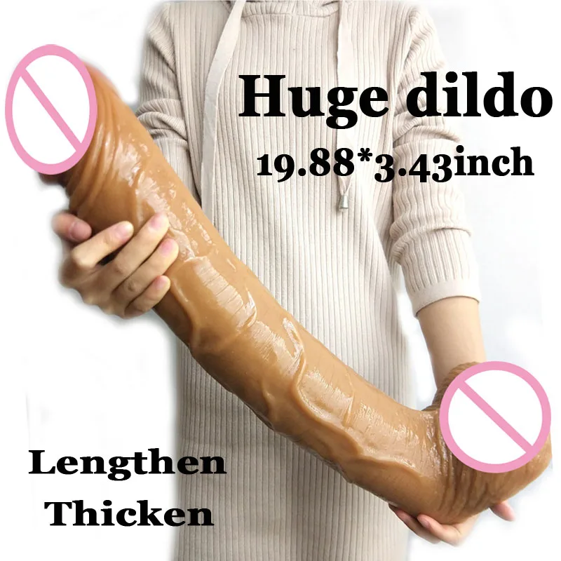 Get  19.88inch super huge dildo Lengthen thicken horse dildo simulation male penis female masturbator ma