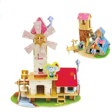 3D Дом Модель Строительный блок вилла модель Деревянный DIY блок игрушки Robotime Обучающие игрушки DIY 3D домашние головоломки