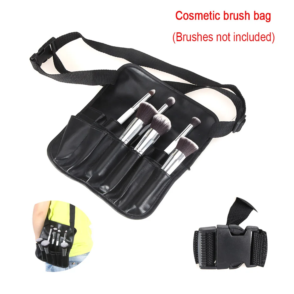 

12 Pockets Makeup Brush Holder Professional PVC Apron Bag Artist Belt Strap Protable Make Up Bag Cosmetic Brush Bag