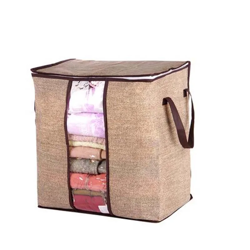 Нетканый портативный мешок для хранения одежды органайзер 46*51*28 см складной шкаф Органайзер для подушки одеяло постельные принадлежности - Цвет: color 4