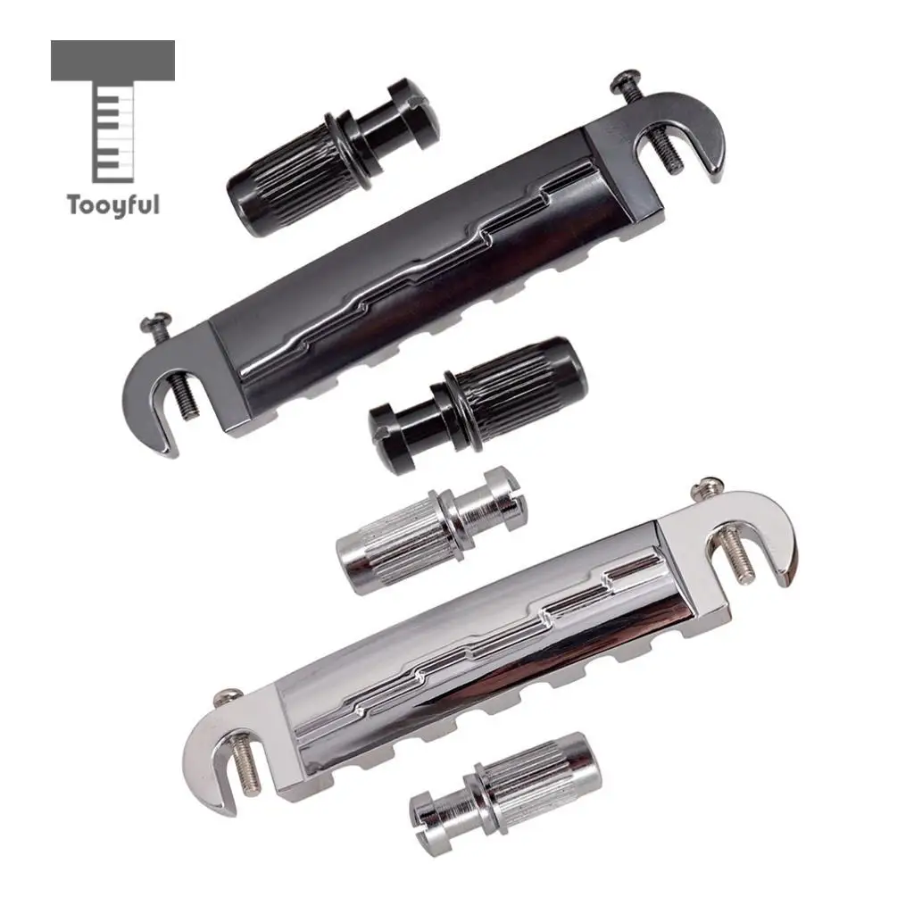 Tooyful Compensated Wraparound Bridge Tailpiece with Studs for LP Style Guitar Parts Accessories