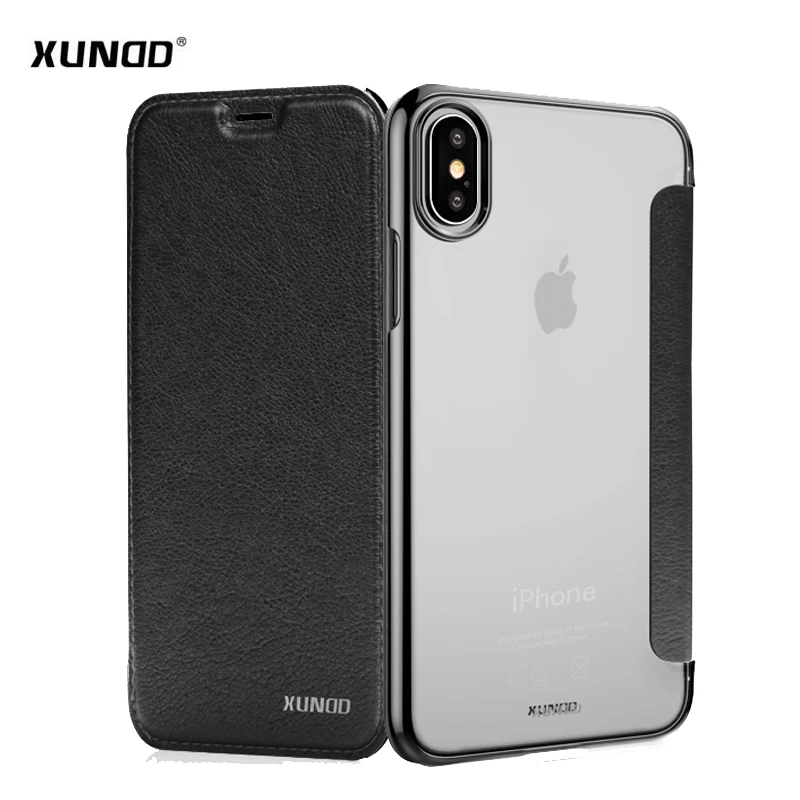 

For iPhone X phone capa Xundd brand Luxury ultra-thin pu flip cover case for iPhone X Case 5.8" with high quality free shipping
