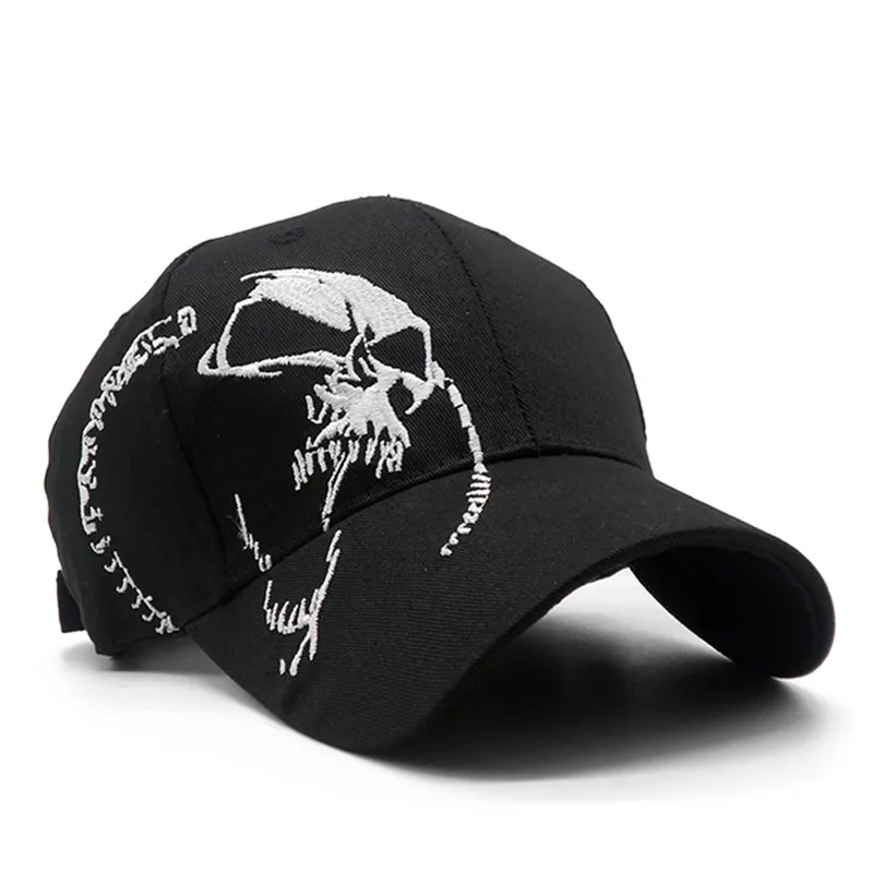 Модная весенне летняя крутая бейсболка с черепом Swag Мужская в черном цвете