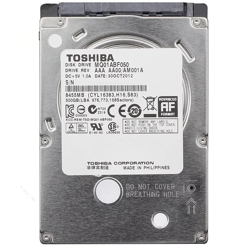 Vente Toshiba 500 GB HDD 2.5 Sata pour ordinateur portable 2.5 Sata disque dur interne disque dur 500 GB disque dur Hardisk HD 7200 RPM livraison gratuite
