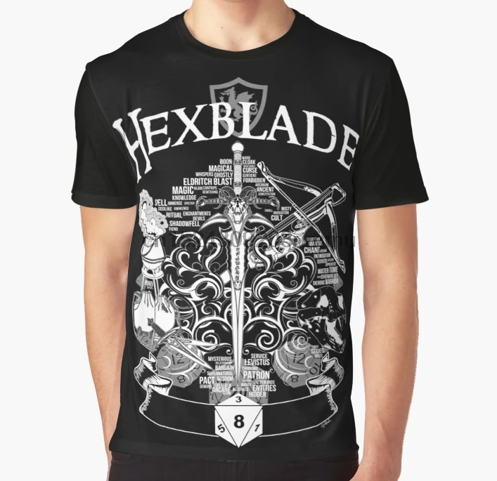 

All Over Print Women T Shirt Men Funny tshirt RPG Class Series Hexblade - White Version Graphic Women T-Shirt
