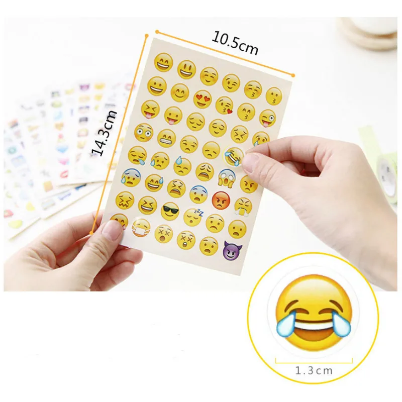 1 шт. 48 классический Emoji улыбка лицо наклейки для блокнота ежедневник альбомы