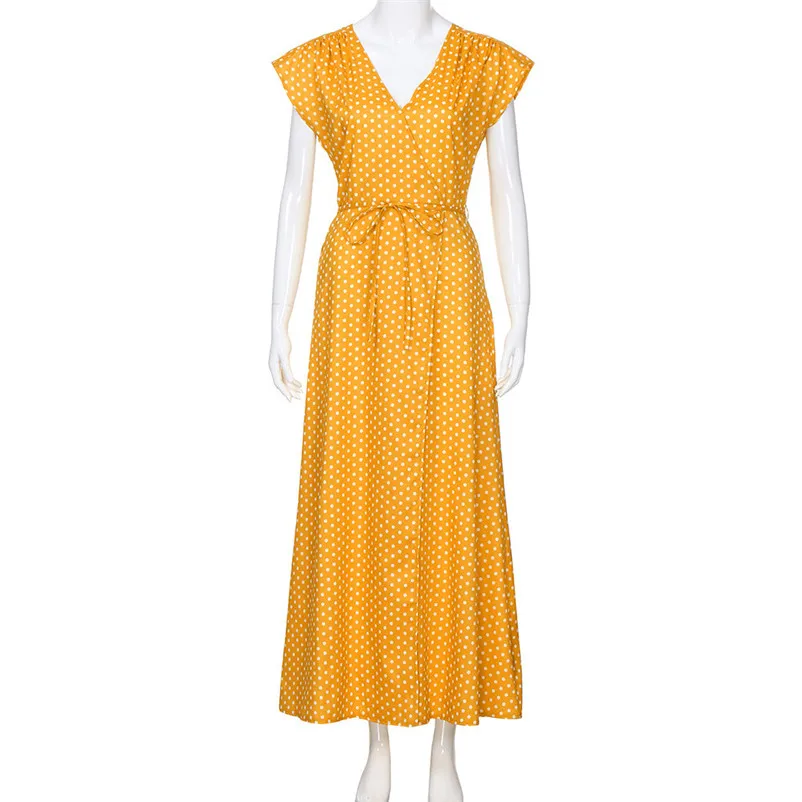 NEW Fashion summer dress 2018 beach dress Dot Long Boho Dress Lady Beach Summer Sundrss Maxi Dress vestido de festa Y03#N (18)