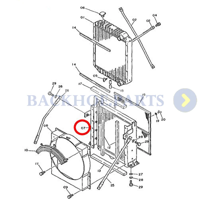 Масляный радиатор 4242633 для экскаватора Hitachi EX120