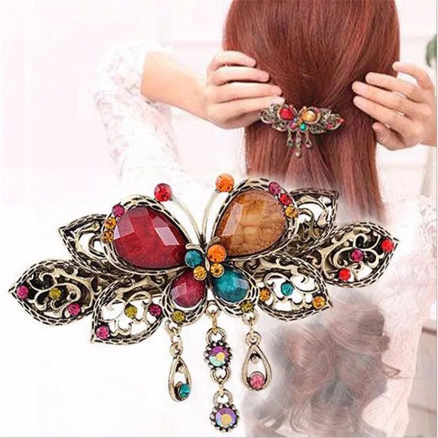 5 Colors 1 Pair Lovely Vintage Butterfly Hair Clips Hairpins Hair Clip