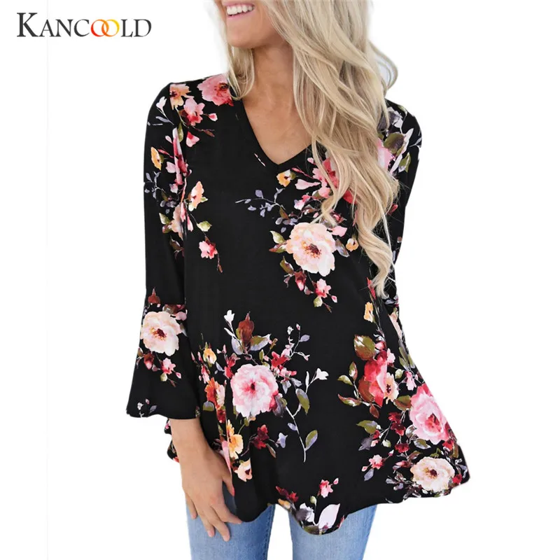 Blouses blusas solid women's shirts Casual black floral