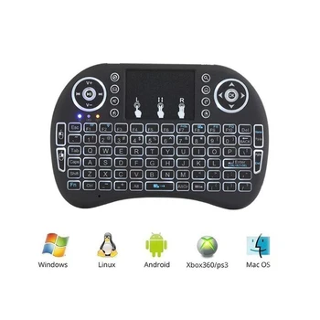 

Newest i8 mini keyboard 3 color backlit i8 + lithium battery backlight Air Mouse Remote Control Touchpad Handheld TV BOX laptop