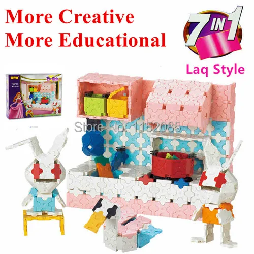 

750pcs/lot! Creative Toys Popular LAQ Logical 3D Blocks Building Blocks Eudcational DIY Toys for Girls Christmas Gift brinquedos