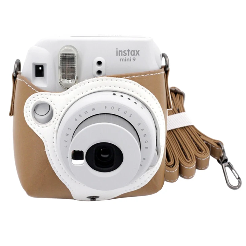 Fujifilm Instax Mini 9 мгновенный фото камера дымчатый белый+ карамельный чехол из искусственной кожи Сумка Чехол