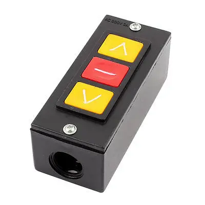 

Rolling Door Up Down Stop 3 Button Black Plastic Shell Push Button Switch