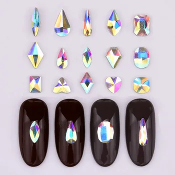 

20pcs / bag AB nail crystal nail art decoration nail crystal glass stone manicure 3D shiny Strass gem RB013-QB027
