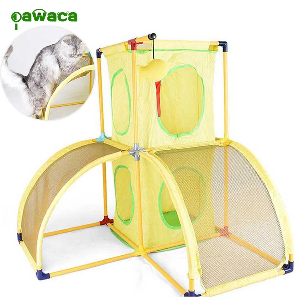 

Pet Cat Tunnel Toys Double-Layer DIY Cat Explore House Multi-funtion Cat Nest for Sleep,Play PVC Eco-friendly Toy Pet Products