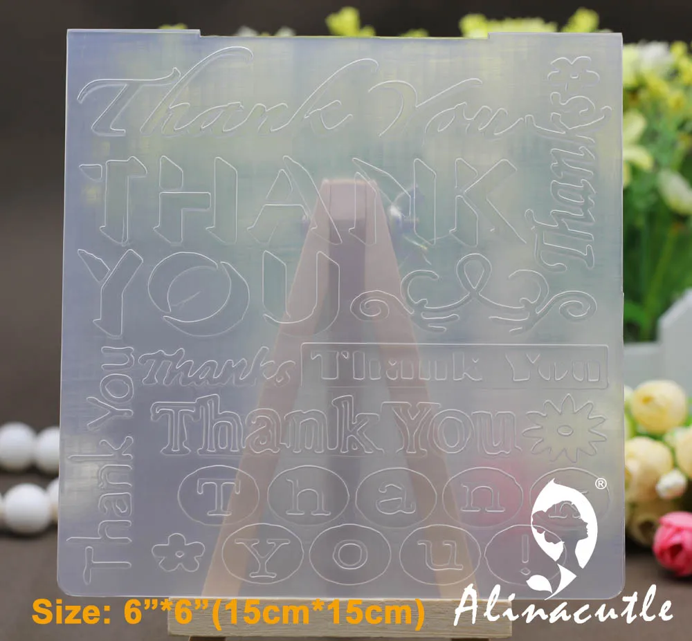 

6"*6" PLASTIC EMBOSSING FOLDER Alinacraft thank you DIY scrapbook album card decoration paper craft background folder