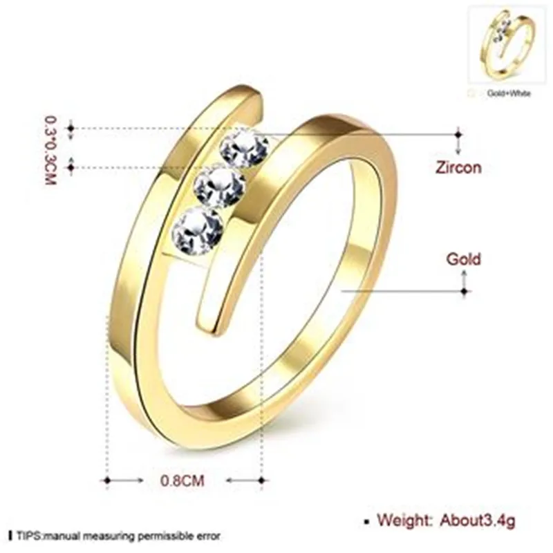 

Fashion Beatful Gold-Color Full of Big Zircon wedding rings
