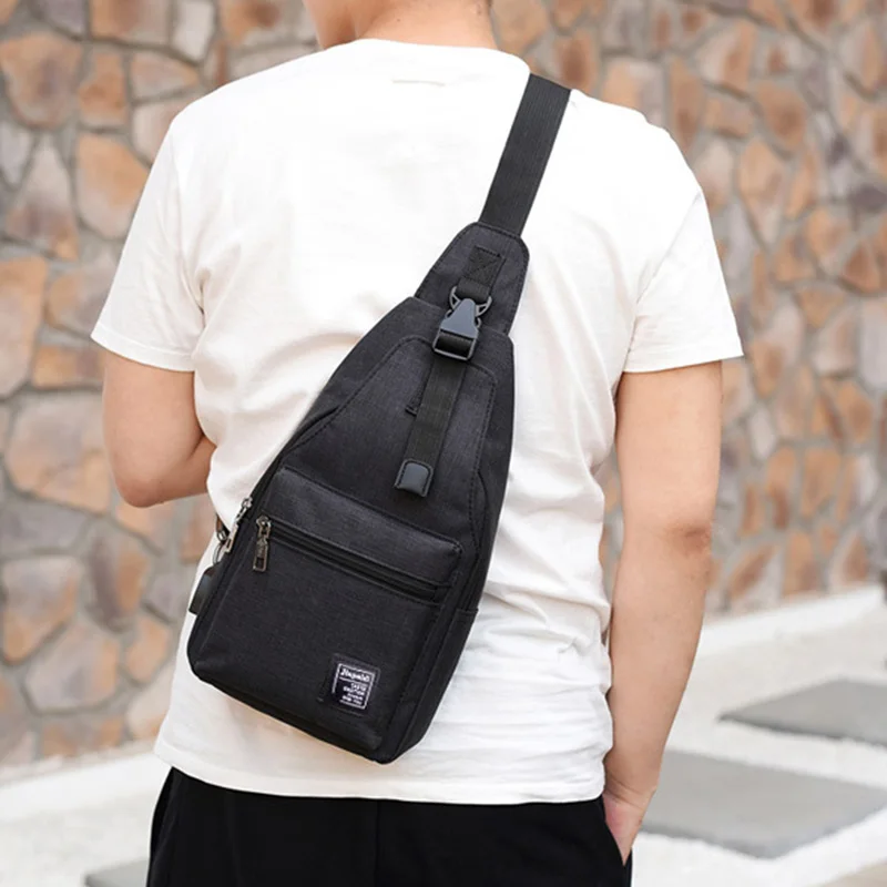 Men USB Charging Backpack Travel Anti Theft Canvas Chest Bag Women Headphone Hole Teenager Casual Bags Sac A Dos Homme BP0220 (5)
