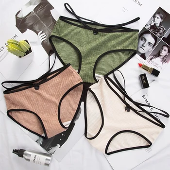

fashion Panties for women cotton underwear sexy lingerie female casual briefs ladies underpants girl panty Solid Color Bow