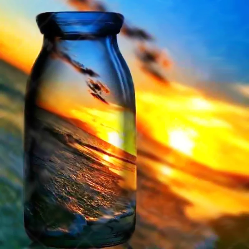 Diamond Embroidery Scenic Glass bottle Diamond Painting Full Round