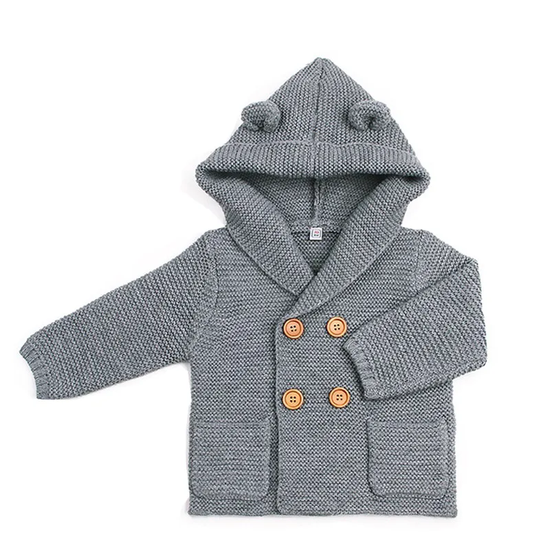 На возраст от 6 месяцев до 24 месяцев; детская дутая куртка с капюшоном зимнее украшение для мальчиков и для девочек, теплая куртка для малышей и детей постарше с двойным отворотом; украшение в форме милые свитеры DC332