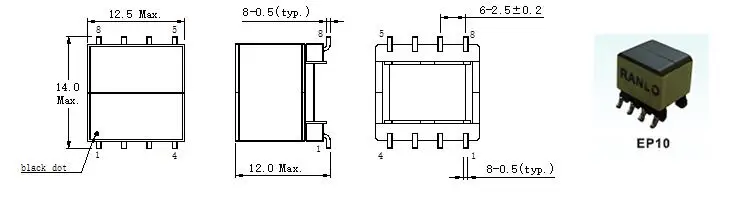 EP10 SMD 4+ 4pin SMPS ферритовый сердечник высокочастотный трансформатор на заказ