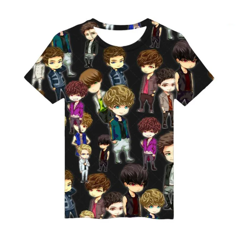 Женская футболка 2018 K POP KPOP EXO BAEKHYUN CHANYEOL LUHAN SEHUN XIUMIN SUHO Kawaii 3D Футболка женская одежда
