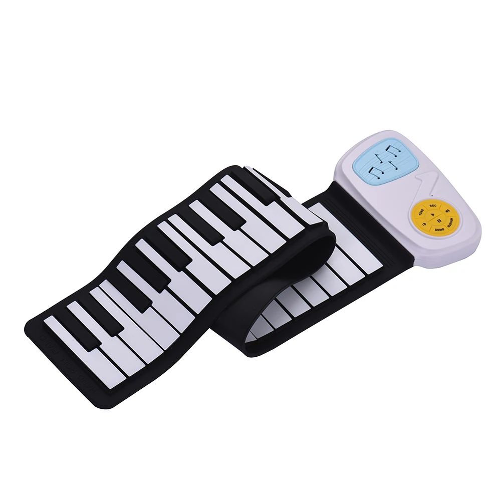 Портативный 49-ключ Roll-Up Piano кремния электронного клавиатуры Встроенный динамик с рисунком Стикеры для Для детей
