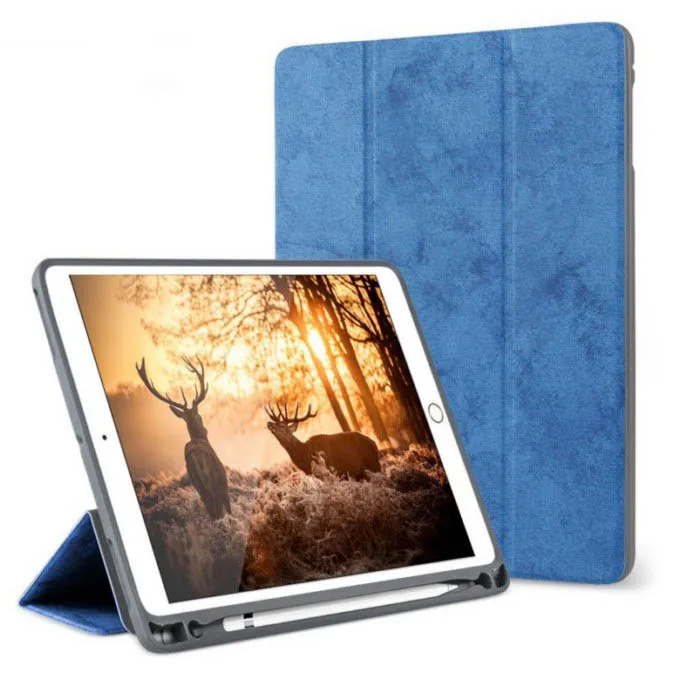 Для нового iPad 9,7 дюймов Чехол-карандаш, мягкий силиконовый чехол-подставка для iPad air 1 air 2 5 6 - Цвет: sky blue