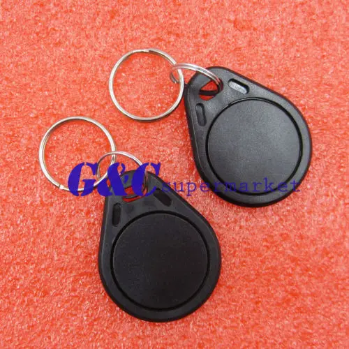 50PCS 13.56MHz Black RFID Sensor Proximity Card IC Key Tags Keyfobs Keychain | Электронные компоненты и