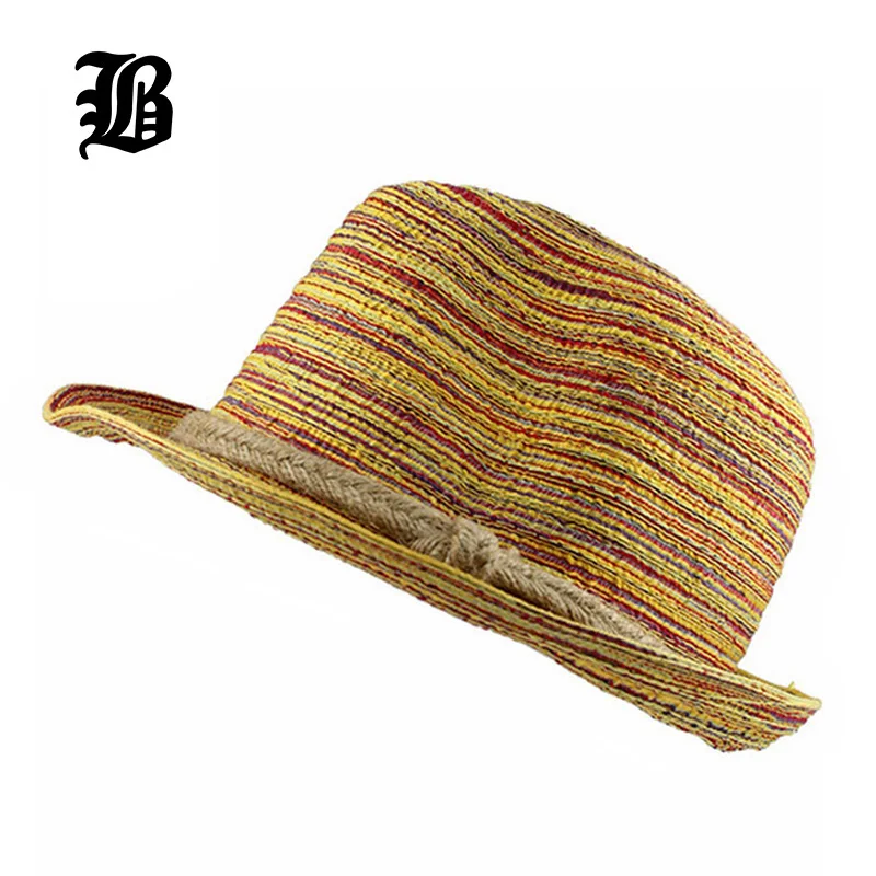 

[FLB] 2017 Fashion Unisex Solid Braid hats Trilby Gangster Cap Summer Beach Sun Straw Panama Hat Panama Hats Hot Sale