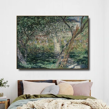 

Canvas Art 《A Garden in Vetheuil》Oil Painting Claude Monet Wall Art Poster Home Decor Pictures Living Room Decoration