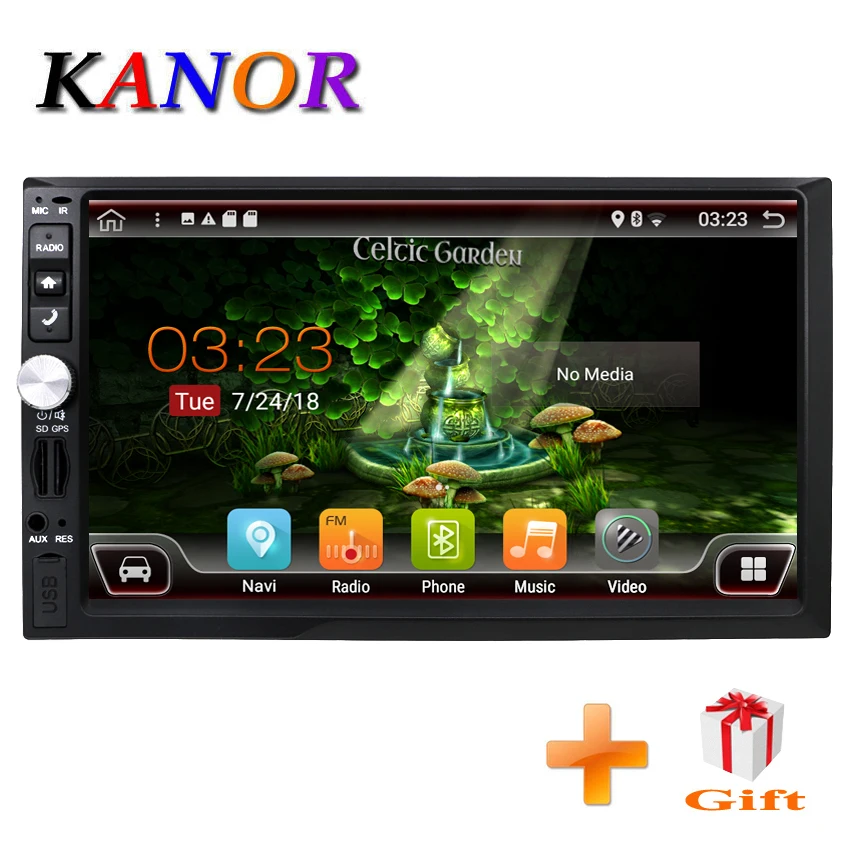 

KANOR Quad Core RAM 2G ROM 32G 2 Din Android 7.1 Car Radio With GPS WiFi Universal GPS Navigation Video Stereo GPS Android 2din