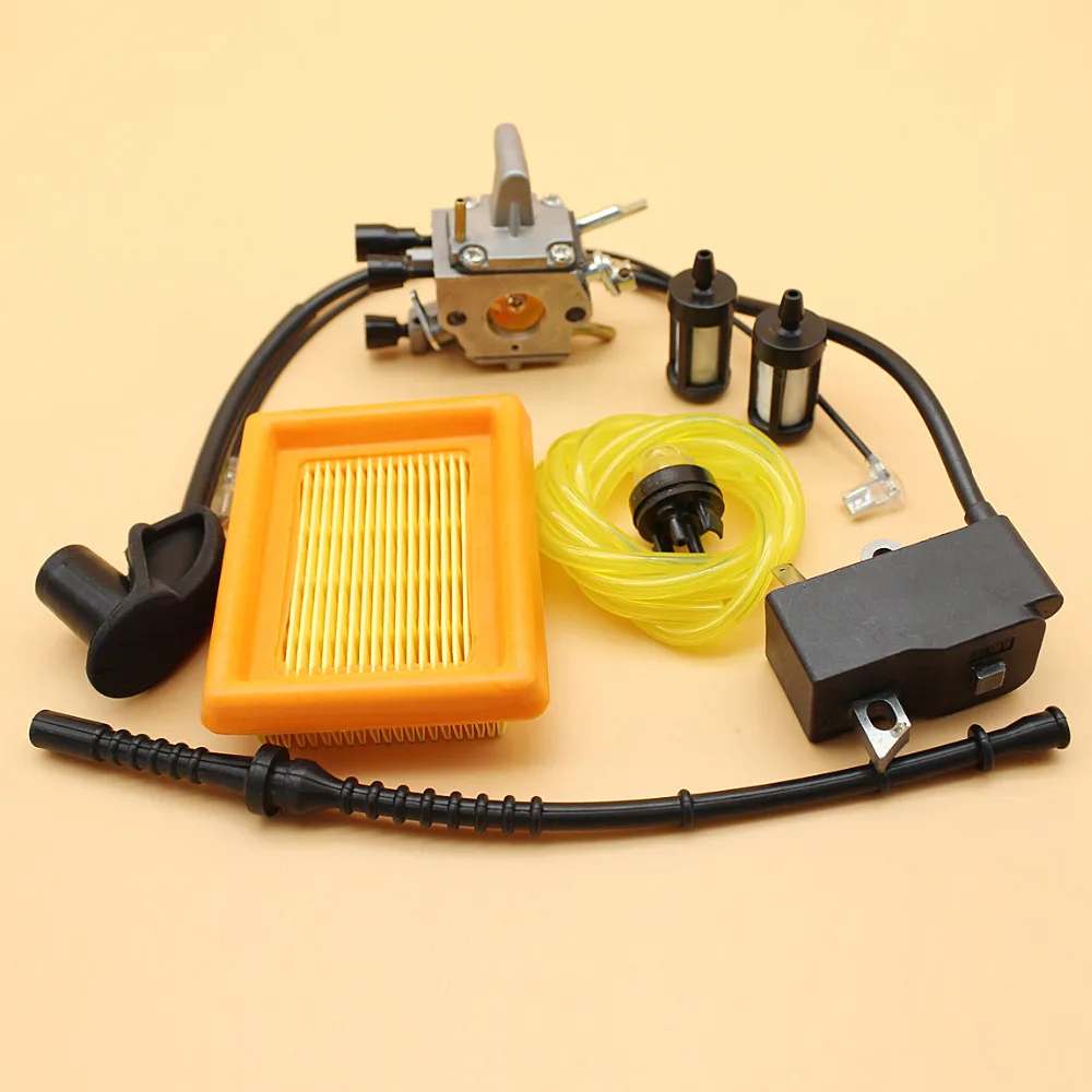 Carburetor Ignition Coil Primer Bulb Air Filter Fuel Hose Tune Up Kit Fit STIHL FS120 FS200 FS250 Trimmer Brushcutter Carburetor Ignition Coil Primer Bulb Air Filter Fuel Hose Tune Up Kit Fit STIHL FS120 FS200 FS250 Trimmer Brushcutter