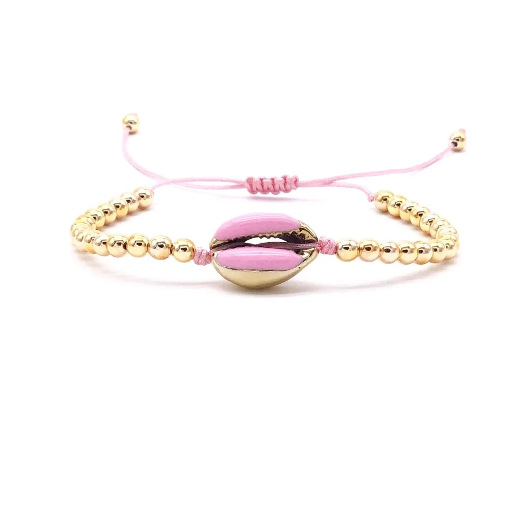 

Go2boho Puka Shell Bracelet Summer Jewelry 2019 Women Bileklik Gold Plate Pink Shell Bracelet Charm Pulseras Jewelry Friendship