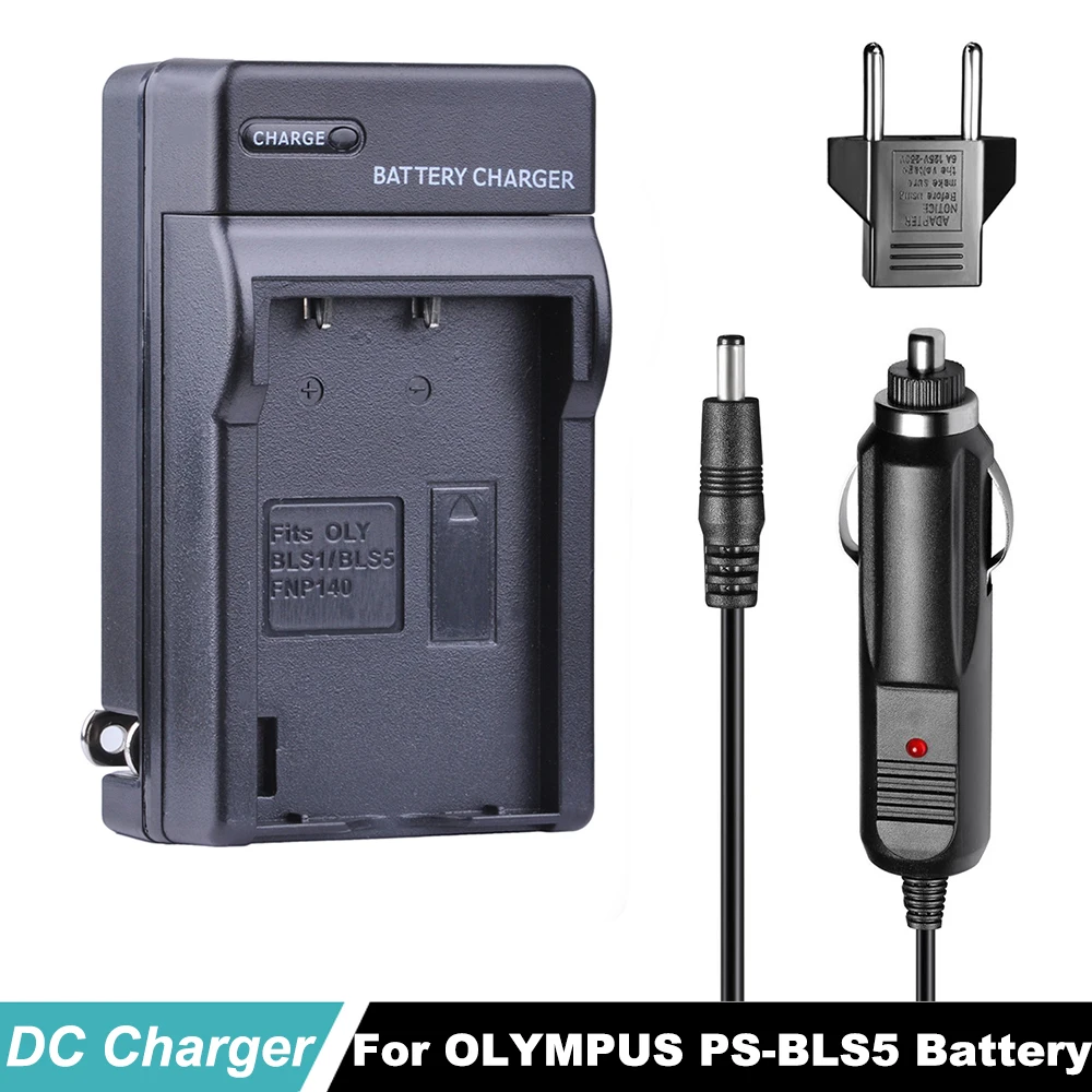 

BLS5 PS BLS-5 PS-BLS5 Car Charger + EU Adapter For OLYMPUS E450 E600 E620 EP1 EP2 EP3 EPL1 EPL2 EPL3 EPM2 EPL5 EPL6 Camera